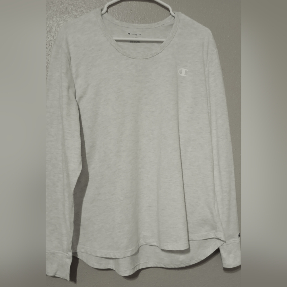Women's Heather Grey L/S High-low Style Tunic Top EUC